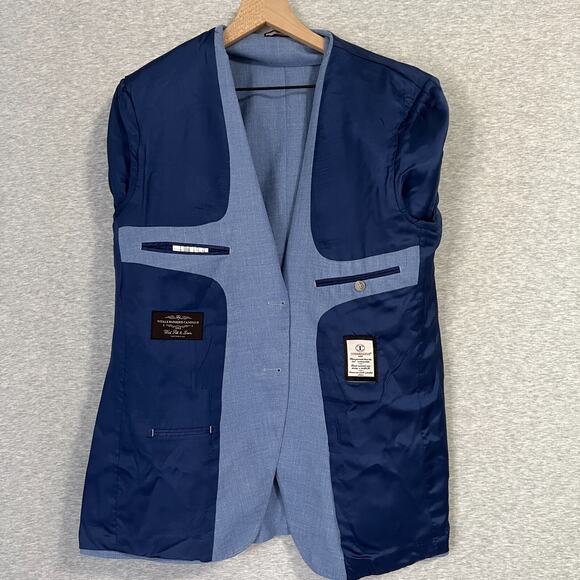 Connaisseur Paris Jacket Blazer Mens 44R Blue Wool Silk Linen Vit Barb Canonico - Picture 7 of 16
